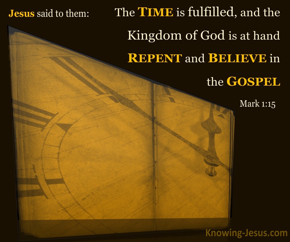 Mark 1:15 Repent And Believe In The Gospel (brown)